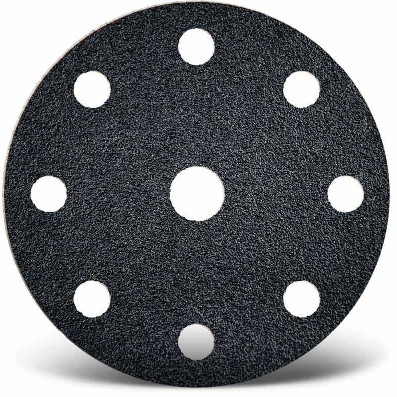 MENZER Black Disques abrasifs auto-agrippants, 150 mm, 9 trous, p. Ponceuses excentriques, Carbure de silicium (Lot de 25) G24