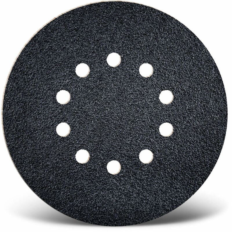 Black Disques abrasifs auto-agrippants, 225 mm, 10 trous, p. Ponceuses à plâtre, Carbure de silicium (Lot de 10) G16 - Menzer