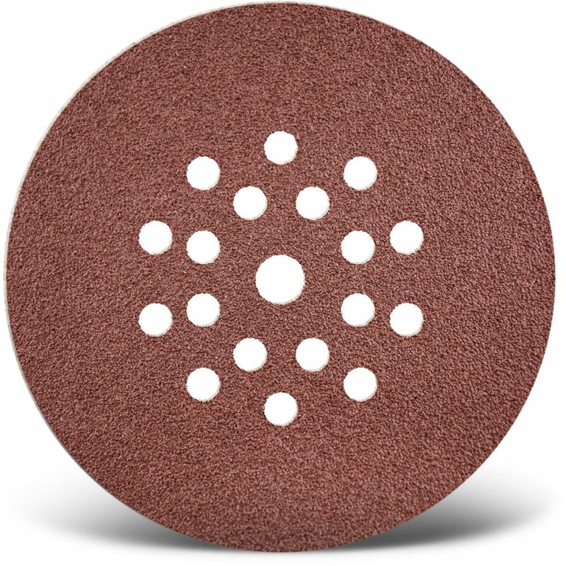 Red Disques abrasifs auto-agrippants, 225 mm, 19 trous, p. Ponceuses à plâtre, Corindon normal (Lot de 25) G180 - Menzer