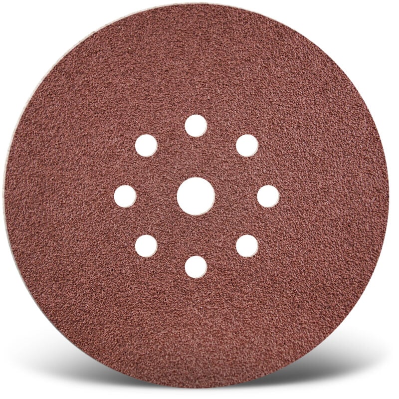 Red Disques abrasifs auto-agrippants, 225 mm, 9 trous, p. Ponceuses à plâtre, Corindon normal (Lot de 25) G120 - Menzer