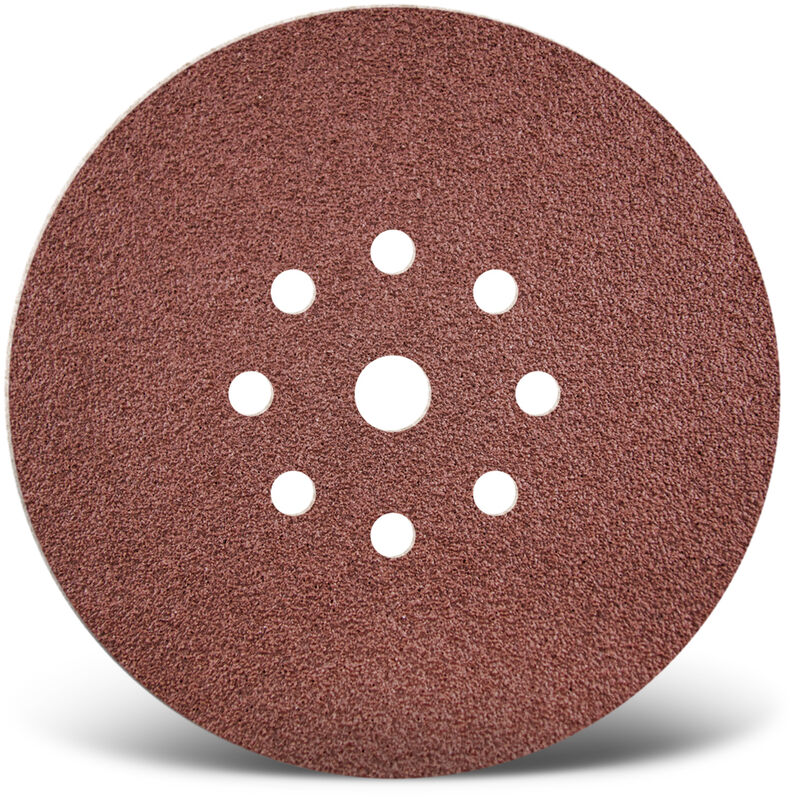Red Disques abrasifs auto-agrippants, 225 mm, 9 trous, p. Ponceuses à plâtre, Corindon normal (Lot de 10) G24 - Menzer