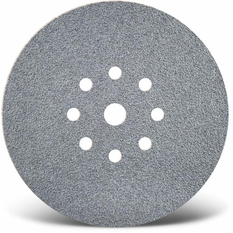 Platinum Disques abrasifs auto-agrippants, 225 mm, 9 trous, p. Ponceuses à plâtre, Corindon semi-supérieur (Lot de 25) G320 - Menzer