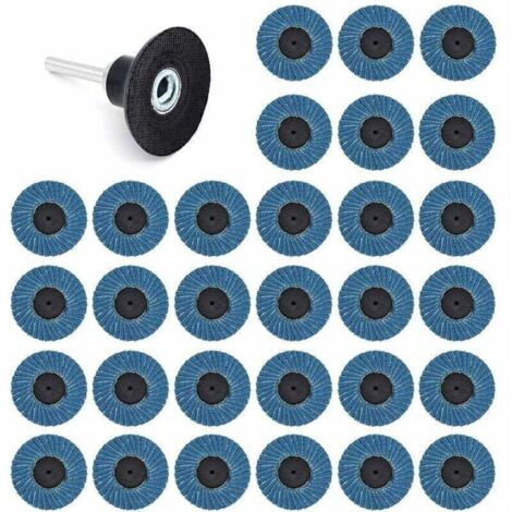 Disques abrasifs lamellaires 50 mm – Lot de 31 pièces (grains 40/60/80) pour ponçage précis et durable sur métal, bois et plastique