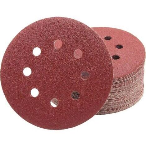 Disques Abrasifs Professionnels │ 100 pièces │ 8 trous │ Ø 125 mm │ grain 120 │ pour ponceuses orbitales aléatoires │ Feuilles Abrasives │ Papier Abrasif（P 120）