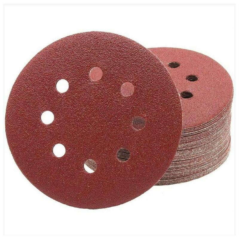 Disques Abrasifs Professionnels │ 50 pièces │ 8 trous │ ø 125 mm │ grain 80 │ pour ponceuses orbitales aléatoires │ Feuilles Abrasives │ Papier