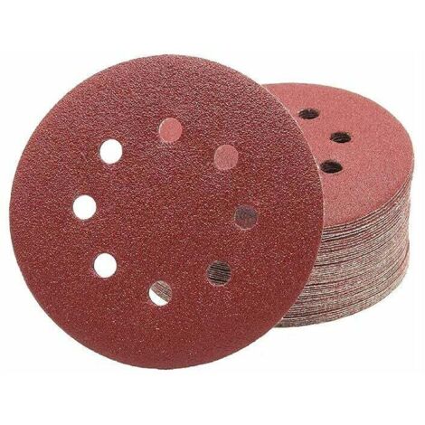 Disques Abrasifs Professionnels 60 pièces 8 trous Ø 125 mm grain 180 pour ponceuses orbitales aléatoires Feuilles Abrasives Papier Abrasif