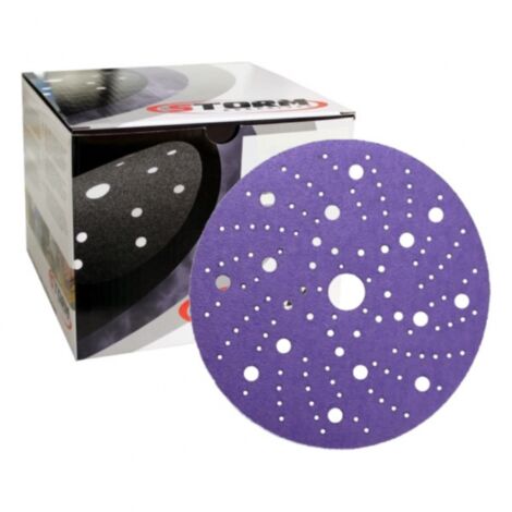 Disques abrasifs velcro CRV céramique Multi-trous Ø150mm grain 120 boite de 100 STORM