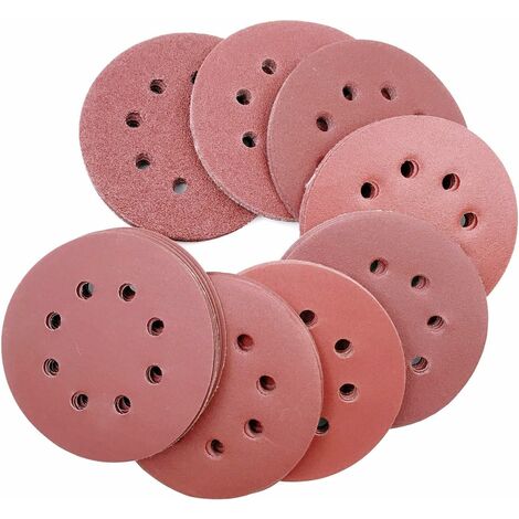 Disques Abrasifs x 64pcs 125mm 8 Trous Aération Disques de Ponçage pour Ponceuse Orbitale, 40 80 120 150 180 240 320 600 Rude et Bien Tampons de Papier Abrasif Ronds Mélangés