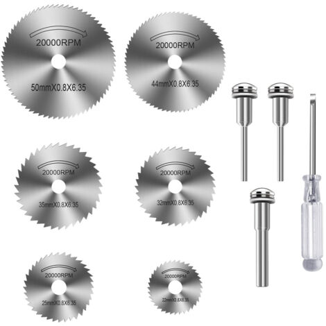 Disques de Coupe pour Dremel, HSS, Lame Mini Scie Circulaire pour Couper Bois, Plastique et Métal
