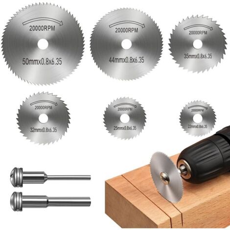 Disques de Coupe pour Outil Rotatif, Lames de Perceuse à Disque, Disques de coupe HSS, Lames de scie en acier rapide, Lame Mini Scie Circulaire pour la Coupe du bois, Plastique et Métal (8 Pièces)