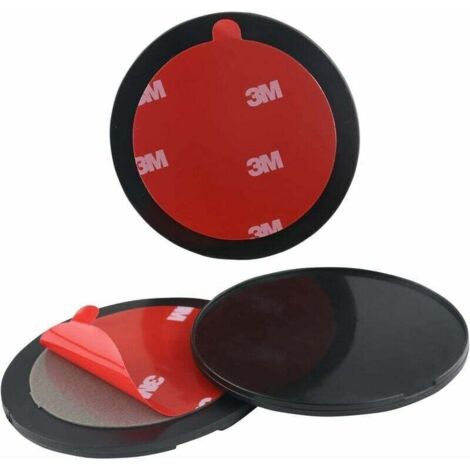 Disques de Fixation Adhésifs avec Autocollant 3 M , Lot de 3 Disques AdhéSifs pour Tableau de Bord (86mm) pour Fixation GPS, Support TéLéPhone de Voiture, CaméRa de Tableau de Bord Sat Nav
