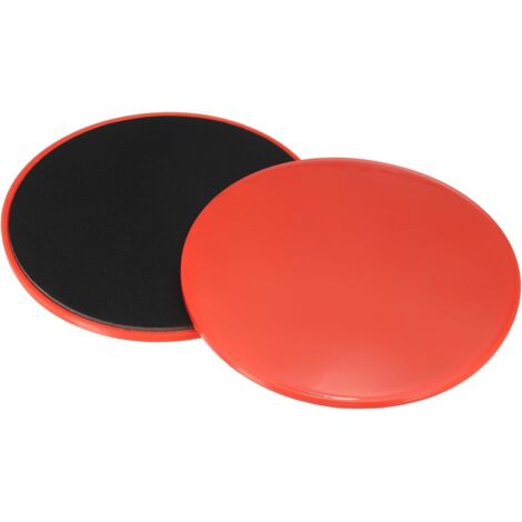 Disques de glisse - Lot de 2 - Matériau ABS et mousse - Double face - Yoga et fitness - 17,5 cm (une paire rouge)