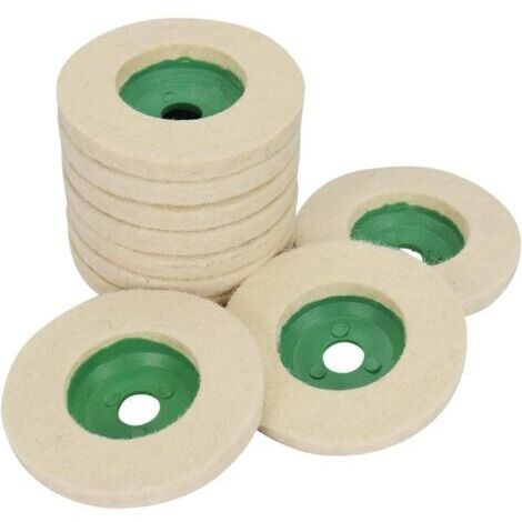 Disques de meuleuse d'angle en laine 10,2 cm épaississent les tampons de polissage résistants à l'usure pour métal, marbre, verre, miroir, effet de polissage, lot de 10