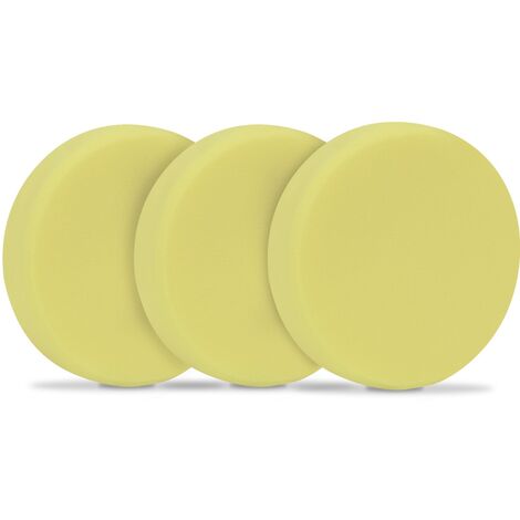 Disques de polissage 150mm - en mousse pour machines à polir – épaisseur 30mm - 3 pcs – jaunes