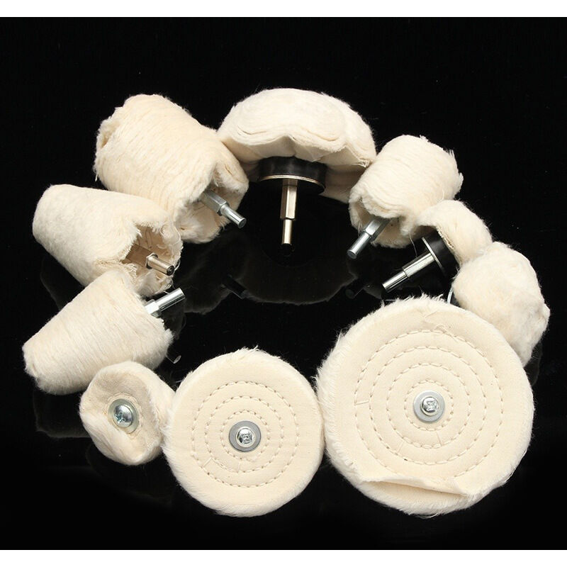 Disques de polissage en coton, roues de tampon de polissage, roues de polissage blanches pour outils de polissage de meuleuse Lot de 10