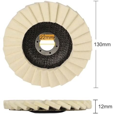 Disques de polissage pour meuleuse d’angle – Lot de 5 en feutre dentelé, diamètre 125 mm, alésage 22,2 mm, finition brillante