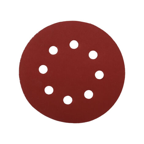 Disques de polissage ronds rouges 125mm, papier abrasif 800 avec 8 trous