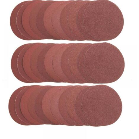 Disques de ponçage 100 mm - Support auto-agrippant, papier de verre rond, lot de 100 disques de ponçage - Grain 150 pour ponceuses orbitales