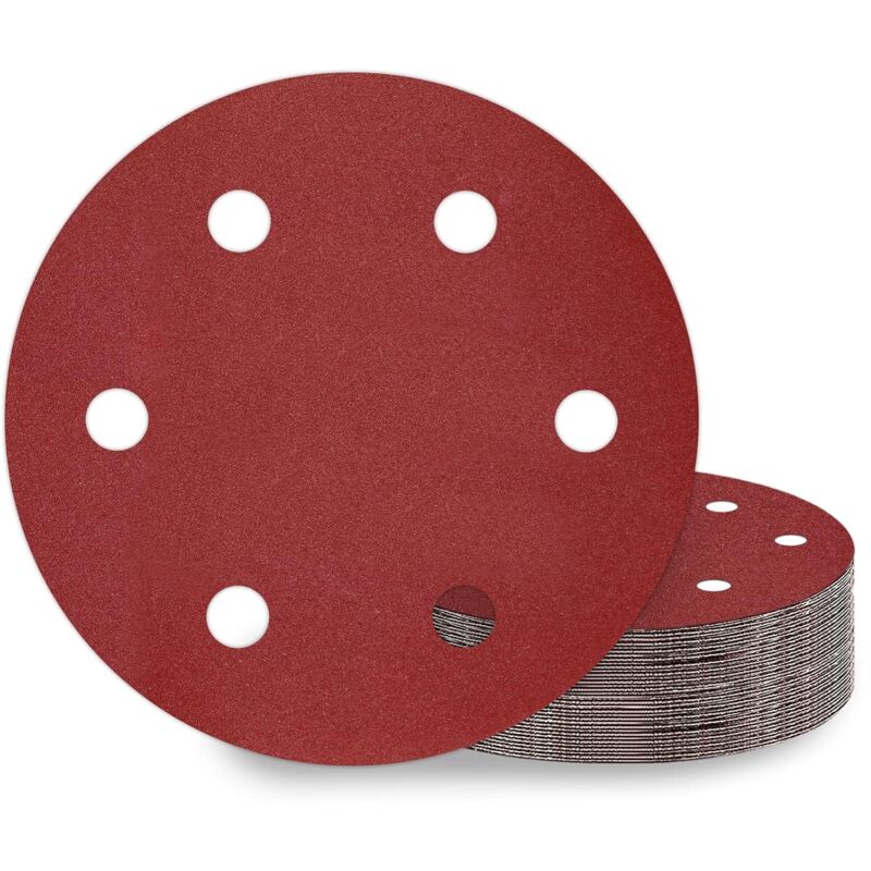 Disques de Ponçage 225 mm 25 Pièces Disque Abrasif 225mm 6 Trous Grain P180 pour Girafe Ponceuse