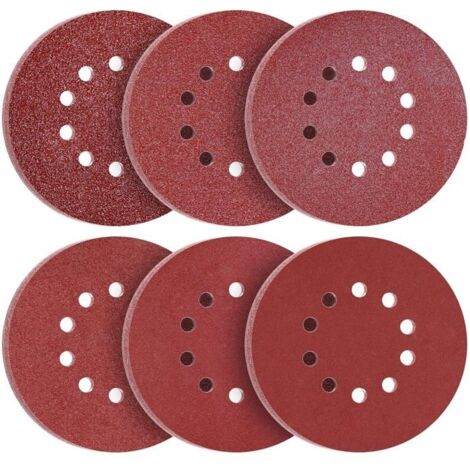 Disques de Ponçage 225 mm 60 Pièces Grain P40 P60 P80 P120 P240 P320 10 Trous Disques Abrasifs 225mm Ronds Papier Abrasif Ponceuse