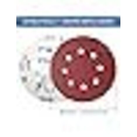 Disques de ponçage abrasifs auto-agrippants 125 mm, 8 trous, grain 100, lot de 50 pour ponceuse orbitale aléatoire, ponçage et polissage