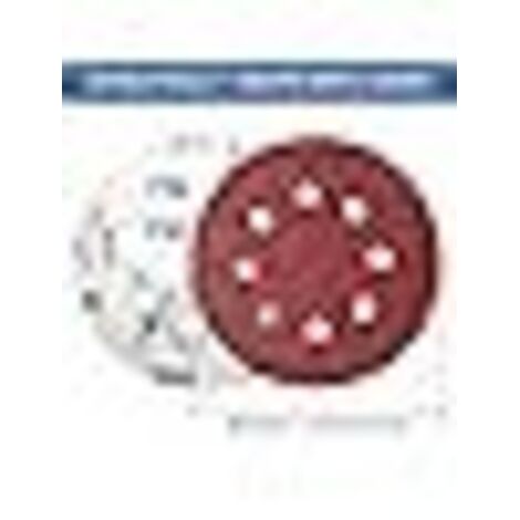 Disques de ponçage abrasifs auto-agrippants 125 mm, 8 trous, grain 80, lot de 50 pour ponceuse orbitale aléatoire, ponçage et polissage