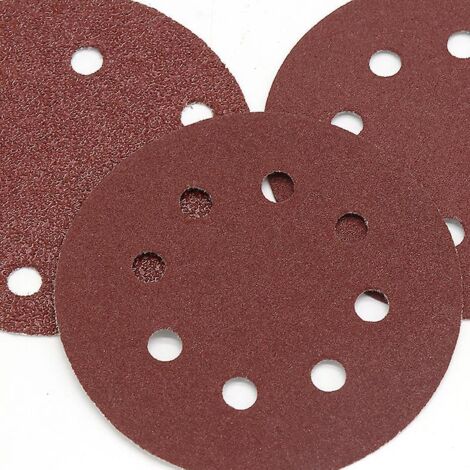 Disques de ponçage de 180 mm, grain 240 - Lot de 50, conception à 8 trous pour ponceuse murale