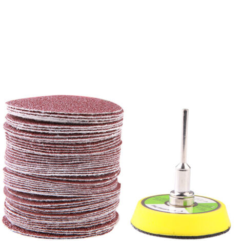 Disques de ponçage de 2 pouces, 50mm, papier de verre de forme ronde, grain 60 – 180, boucle à crochet, outil de polissage abrasif