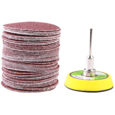 Disques de ponçage de 2 pouces, 50mm, papier de verre de forme ronde, grain 60 – 180, boucle à crochet, outil de polissage abrasif