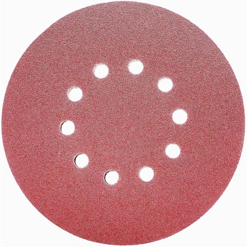Disques de Ponçage Papier Abrasifs 225mm.10 trous,15 Disques Ponceuse: Disques abrasifs perforés ​auto-agrippant 225 mm Grain 180 autoadhésif pour