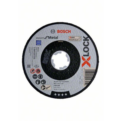 Disques Expert X-Lock Inox BOSCH 125x1,6 plat - Lot de 25 - 2608619265