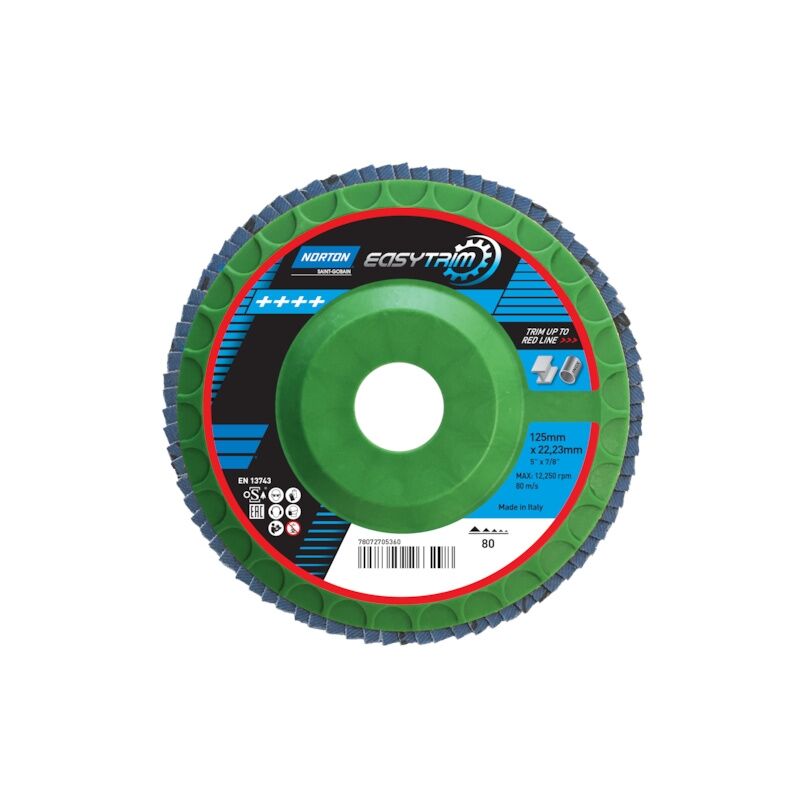 Norton - Disque à lamelles easytrim - ø 125 mm - Grain 80