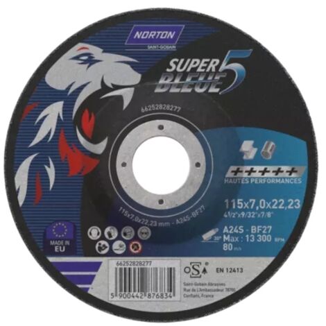 Disques Super Bleue 5 230x22,23mm grain 24 - Norton