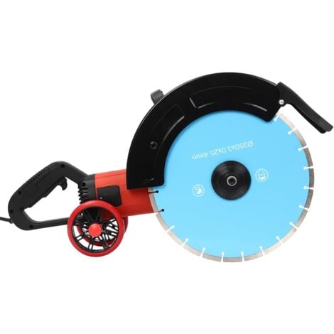 Disqueuse à béton Scie à béton coupe-béton avec lame de scie diamantée 350mm moteur en cuivre pur 4000W max. Profondeur de coupe: 135mm sectionneur humide avec roues auxiliaires