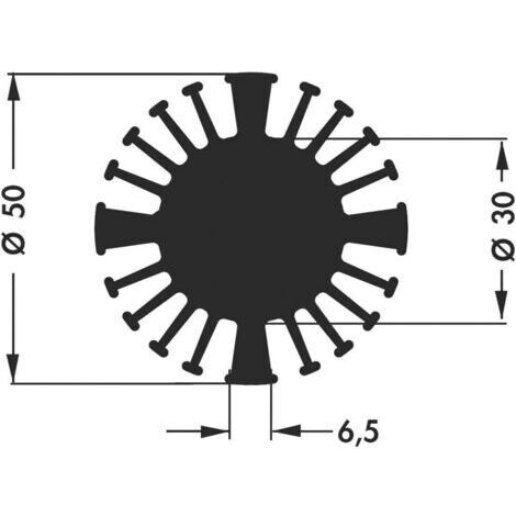 Dissipateur pour LED Fischer Elektronik SK 602 25 SA 10021932 2.3 K/W (Ø x H) 50 mm x 25 mm 1 pc(s)