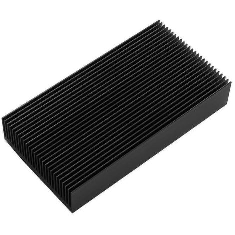 Dissipateur thermique à ailettes en aluminium argenté 80 x 27 x 150 mm pour transistors de puissance LED, noir