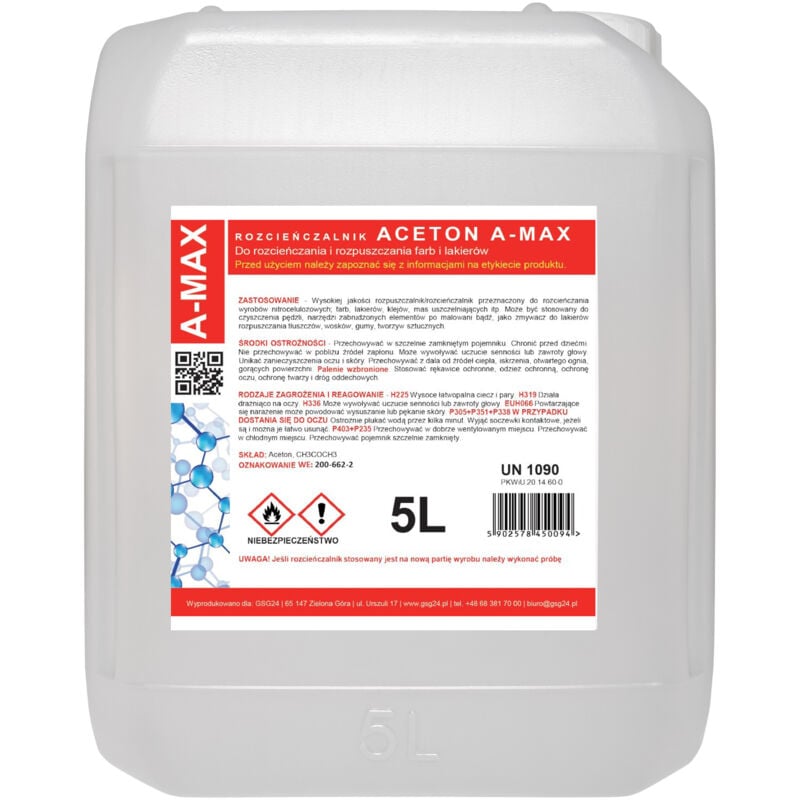 Dissolvant à l'acétone A-MAX 5L