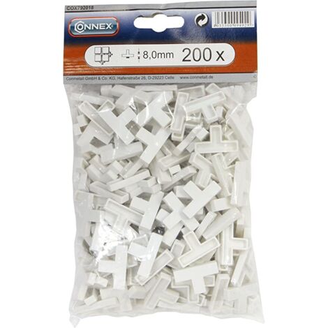DISTANZIATORI PER PIASTRELLE 200x8,0MM -IN PLASTICA BIANCA RESISTENTE