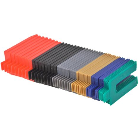 EASYWORK Distanzplättchen Unterlegkeile 48 tlg. 1 - 6 mm Montagekeile Verlegekeile