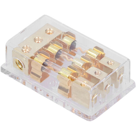 Distribución de caja de fusibles de 3 vías, 1 entrada 0GA, 3 salidas 4GA para sistema de audio de automóvil