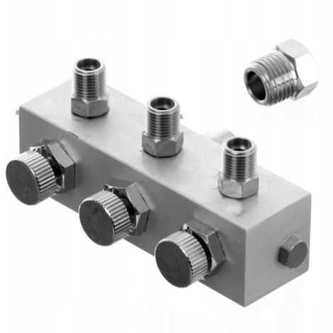 DISTRIBUIDOR DE AIRE PARA AERÓGRAFOS NEUMÁTICOS ROSCA 3X 1/8 1X 1/4