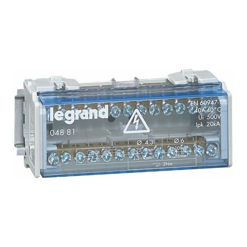 

Repartidor mudular monobloc 2P 40A 6 módulos Legrand 4881