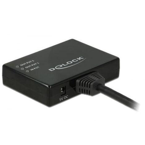 Distribuitore video-audio - DeLock - Splitter HDMI - 2 x HDMI - Nero - Ideale per presentazioni