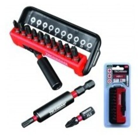 Distributeur 10 Embout 'impact' + Porte-embouts Caractéristiques T15 / T20 / T25 / T30 / Pz1 / Pz2 / Pz3 / Ph1 / Ph2 / Ph3 + Por