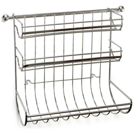 BIGBUY Distributeur 3 Rouleaux Cuisine en Métal Chromé