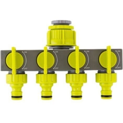 Distributeur à 4 voies, connecteur de tuyau d'arrosage 3/4 pouce et 1/2 pouce, adaptateur de robinet, distributeur de tuyau d'arrosage