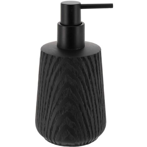 Distributeur a savon en polyresine effet bois 350ml - noir - Tendance