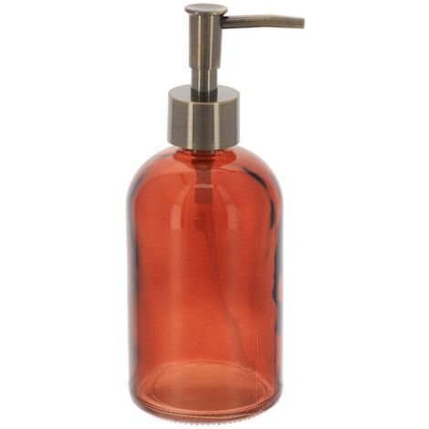 Distributeur a savon en verre 410ml - terre de sienne - Tendance