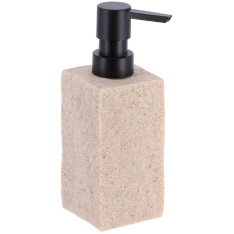 Distributeur à Savon ou lotion en résine Beige aspect pierre 260 ml - TENDANCE