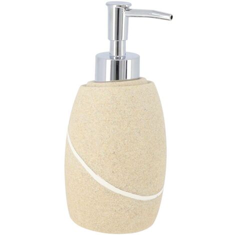 Distributeur à Savon ou Lotion en résine Beige effet pierre 240 ml - TENDANCE